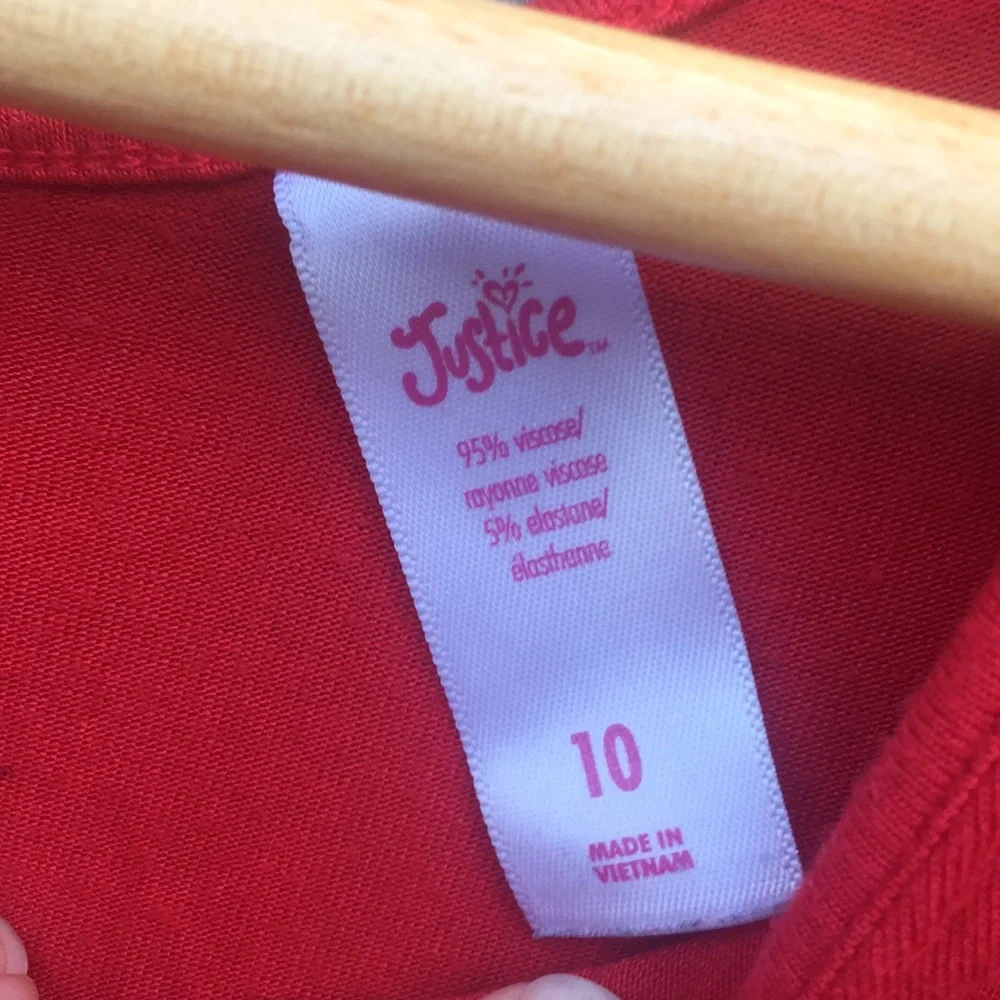 Justice Pugicorn Dog Red Dress Size 10